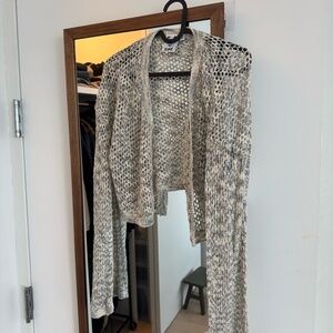 X-girl OPENWORK KNIT CARDIGAN - GREY / ONE SIZE